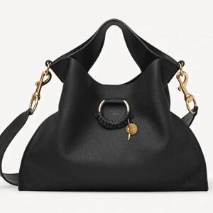 See By Chloe “Joan” Handle Bag with detachable Shoulder Strap,Black Leather BNWT